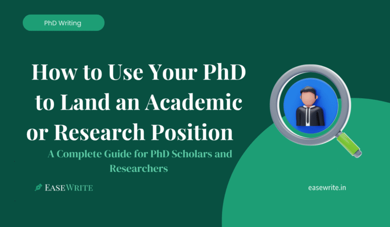 How to Use Your PhD to Land an Academic or Research Position